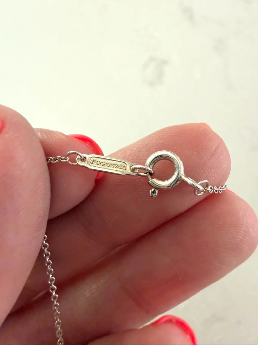 Tiffany & Co. Elsa Peretti Open Heart Necklace Medium 16mm 20” Sterling Silver - Picture 8 of 8